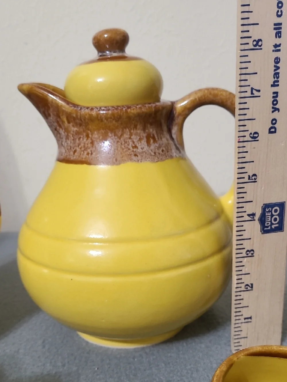 Vintage Yellow & Brown‎ 20 piece Ceramic Coffee & Tea Set - Made In Columbia